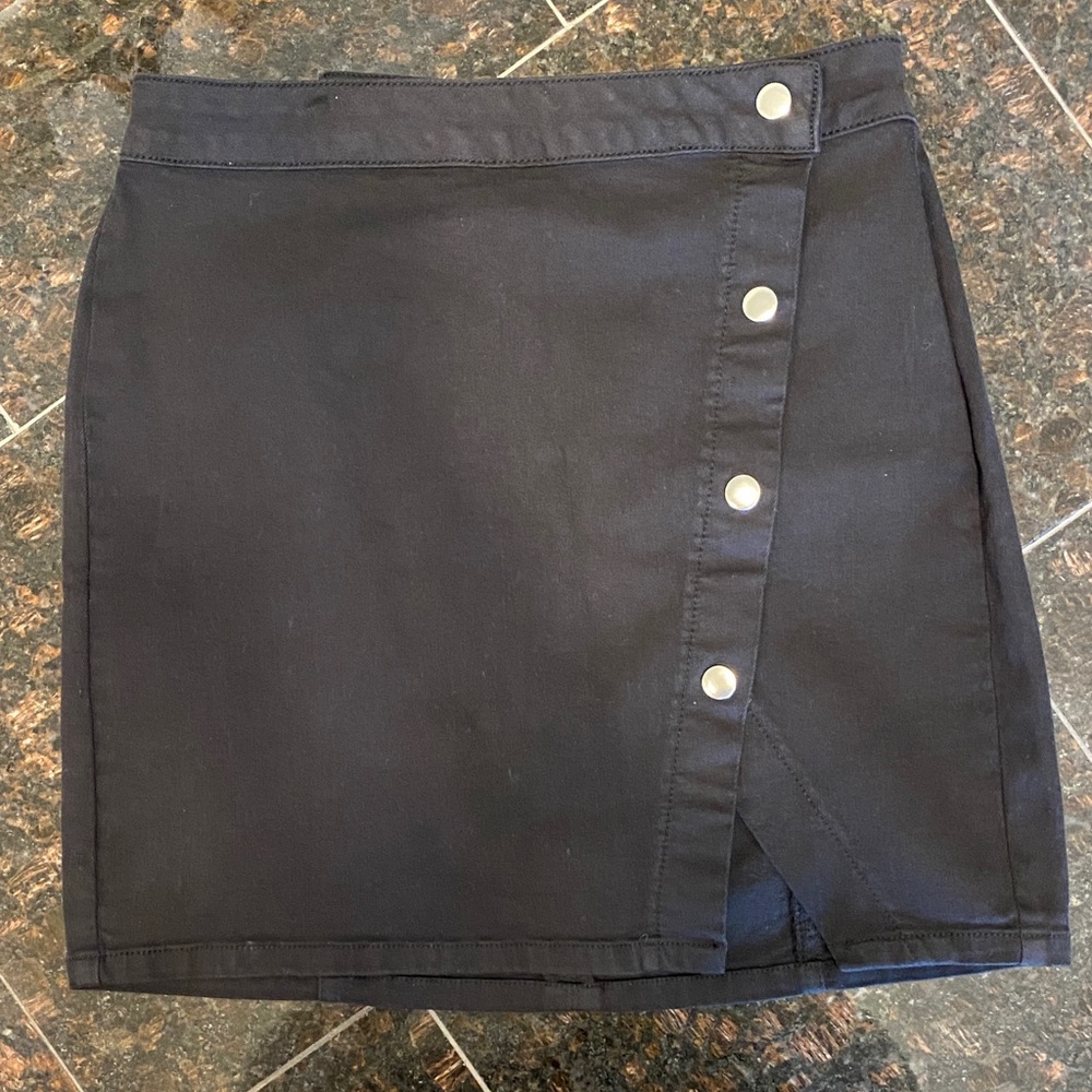 PacSun Black Mini Skirt with Button Detail